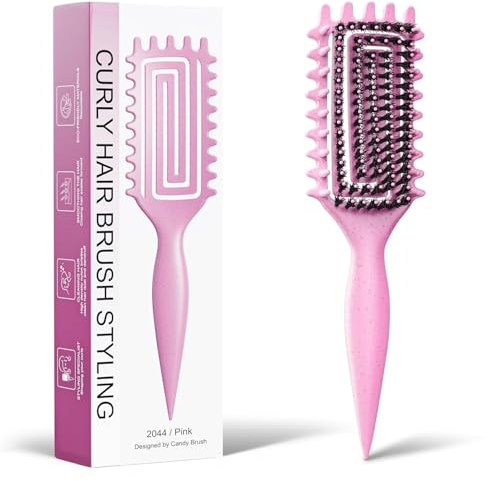 KILPDNZA LockenbüRste, Curly Hair Brush, Locken BüRste 2025 Neu, Curl Brush, Breites Zahnprofil für Einfaches Formen und Definieren Von Locken, Geeignet für Trockenes und Nasses Haar