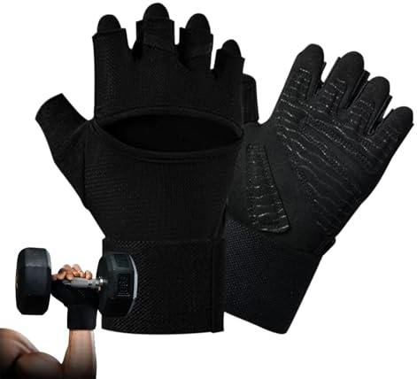 Holdes Trainingshandschuhe Für Männer,Handgelenk Bandagen Unterstützung rutschfeste Krafttraining Ausrüstung,Gewichtheberhandschuhe - Für Fitnessstudio Training Körperübung Bodybuilding Fahrradfahren