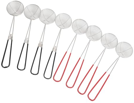 8 pezzi in acciaio inox, colino per pentole calde, colino per pentole calde, skimmer a filo piccolo, scolapasta con manico, cucchiaio a fessura in rete, filtro per olio da forno