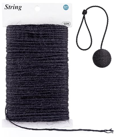 G2PLUS Spago di Iuta Naturale Nero：2mm Corda di Iuta,50m Cordino Giardinaggio per Decorazioni Fai da Te,Uncinetto,Giardinaggio,Confezioni Regalo e Artigianato