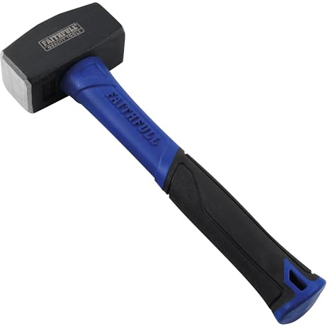 Faithfull Fibreglass Shaft Club Hammer 1.1kg (2.1/2lb) – High-Strength Fibreglass Handle with Powder-Coated Steel Head & Ergonomic Non-Slip Grip for Masonry, Light Demolition & General Site Work