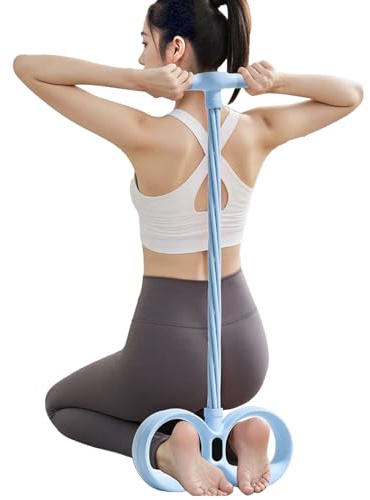 Banda de resistencia de pedal, mango elástico de 6 tubos, banda de resistencia multifunción con tensión ajustable, herramienta de fitness para gimnasio en casa, cintura para abdomen, brazo, pierna