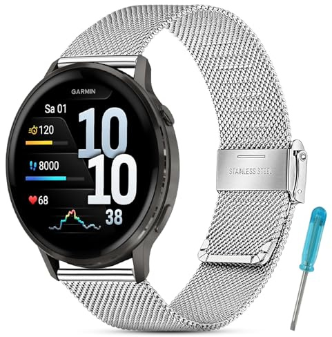 BDIG Ersättningsarmband 22 mm kompatibelt med Amazfit Bip 6/Bip 5/Amazfit Active Max/Balance 2/Balance armband kvinnor och män, metallarmband för Garmin Venu 4 45 mm/3/2/Forerunner 255 265/Vivoactive