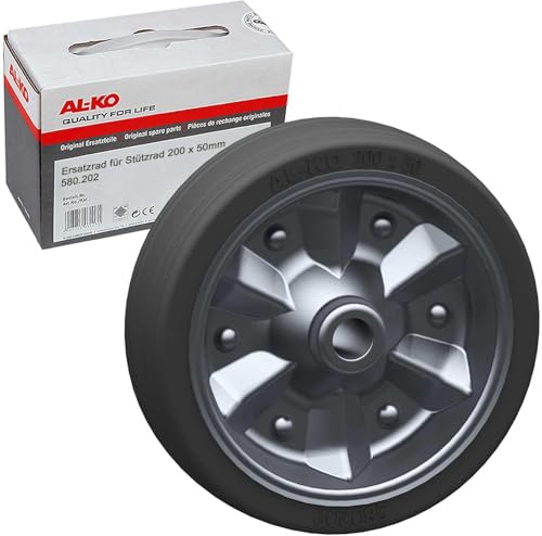 AL-KO Stützrad Ersatzrad 200x50 mm Bugrad 1212382 Laufrad Stahl, Vollgummi | 580202, Stützrad + halter