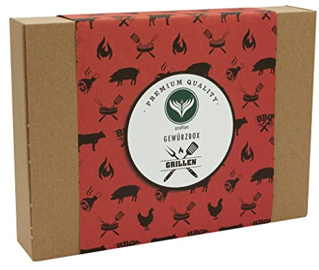 Azafran BBQ Gewürz Geschenk Set - Geschenkset Grillen mit 4 Gewürzen