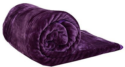 Papa Jones Ltd Soft Warm Faux Fur Throw Sofa Bed Blanket, Fluffy Reversible Blankets, Pure Polyester Lightweight And Breathable Microfiber For Bed Couch Sofa, (150cm x 200cm), Aubergine