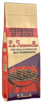 CARBONE PER BARBECUE DI LEGNA CARBONELLA PER GRILL FORNACELLA 2 CONFEZIONE 5 KG.