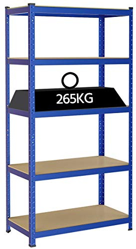 Yaheetech Lagerregal Steckregal 180 x 90 x 45 cm, 5 böden Schwerlastregal, pulverbeschichtete Kellerregal Regalsystem max. 1325 kg belastbar, Keller, Garage