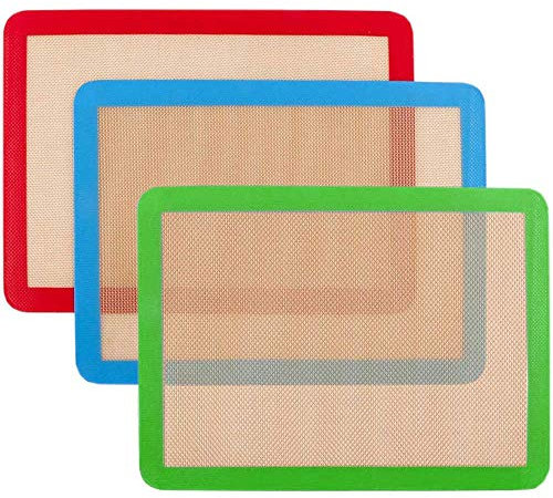Silicone Baking Mat,NonStick Baking Mats (x3) Non-Slip Washable Reusable Heat Resistant, Non-Toxic, Flexible, Non-Stick, Easy to Clean Baking Sheet(16.5x11)