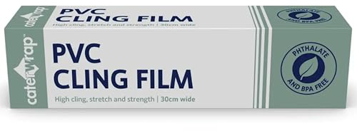Film étirable tout usage alimentaire en PVC de qualité pour boîte de découpe, cuisine, 300 mm x 300 m