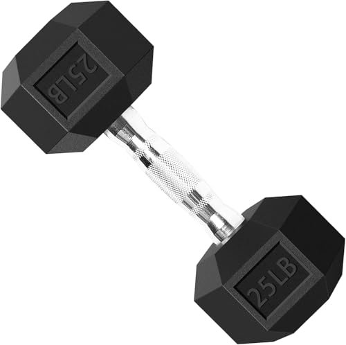 Balelinko Hex Hanteln Freigewichte Set mit Metallgriffen, gummiummantelt, massives Gusseisen, Sechskant-Hantel in Einzeln, 11,3 kg