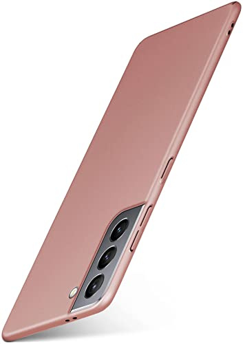 moex für Samsung Galaxy S21 Hülle Ultra Dünn, Schutzhülle mit erhöhtem Kameraschutz, Slim Cover Hardcase Backcover, Dünnste Handyhülle Minimalistisch Alpha Case, Rosegold