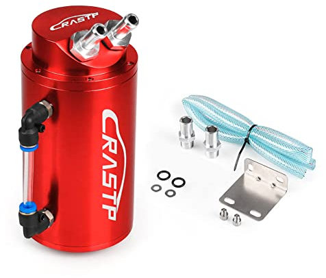 Serbatoio Olio in Alluminio, Serbatoio per La Raccolta Dell'Olio Motore Da 300 ml Grande Olio Motore Rotondo in Alluminio Vaso Filtro Traspirante Serbatoio con Accessori per La Raccolta Dell'Olio