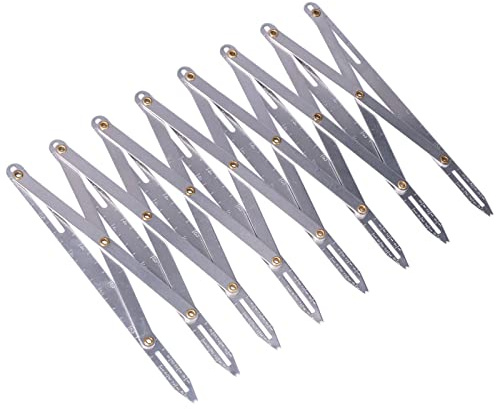 Sewing Ruler, Aluminum Expanding Sewing Gauge Button Guide Measure Multiple Equal Distance Adjustable Length Multifunctional Anti Rust Sewing Supplies for Placing Buttons, Hooks, Skirt Pleats
