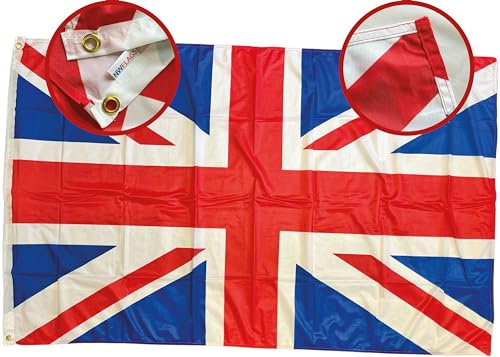 NWFlags Union Jack Flag 5ft x 3ft | Outdoor Heavy 110d Knitted Polyester | 5x3 Union Flag for Flagpole