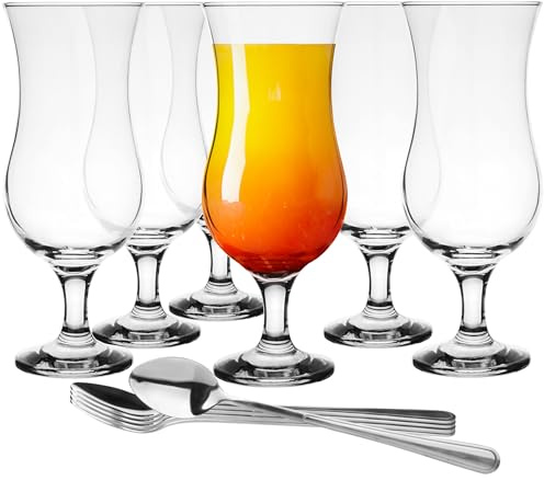 Glasmark 570032-0420-0000-LD A570032-0420-000-LD Lot de 6 verres à cocktail max 480 ml + cuillère à café longue, verre + acier inoxydable