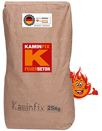 Feuerfester Beton mit 0-6mm Körnung zum stampfen, gießen und vibrieren. Einsatztemp. 1300°C Made in Germany. Feuerbeton auf Schamotte Basis. (25kg)