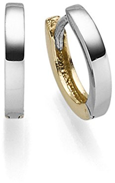 Kleine Ohrringe Creolen 2x10mm Ohrschmuck aus 585 Gold Gelbgold Weißgold glänzend flach