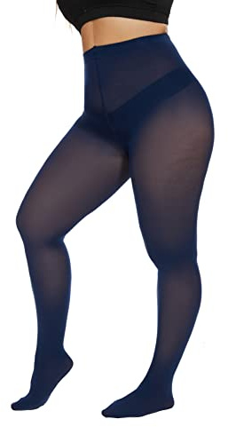 CozyWow Damen Strumpfhose Elastisch Semi-Blickdicht Strumpfhosen Plus Größen XL-4XL