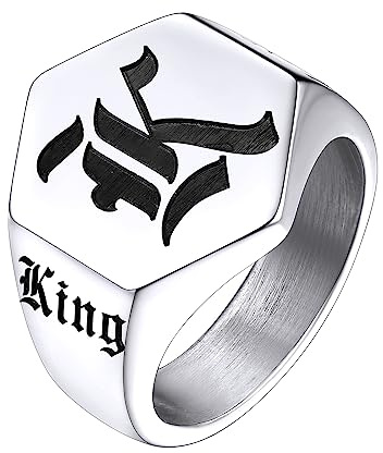 Supcare Herren Ring personalisierter Ring mit Namen/Foto/Text/Geburtsstein Edelstahl Damen Siegelring Bandring Gravur Memorial Fingerring Modeschmuck Accessoire für Männer Vater
