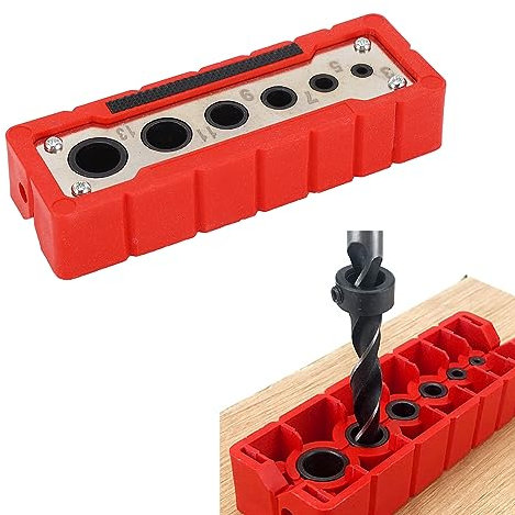 Candeon Bohrhilfe Senkrecht Bohren, 6 Buchsengrößen Bohrblock bohrlehre Locher Locator, 3/5/7/9/11/13mm Drillblock Bohrführung Bohrschablone Für Rechtwinklige/präzise Bohrungen auf Oberflächen