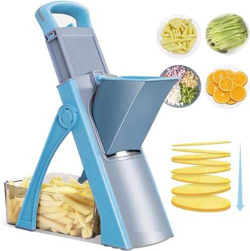 Mandoline Slicer for Kitchen Upgraded, Bigger Port Food Vegetable Cutter, Slicer, Dicer, Chopper, Adjustable Thickness, Julienne & Dicer Salad Chopping Artifact