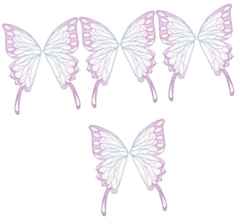 STOBOK 4paare Schmetterling Applikationen Polyester Bestickte Schmetterlingspatches Für Brautkleider Romantische Deko-patches Zartem Für Und Heimwerker