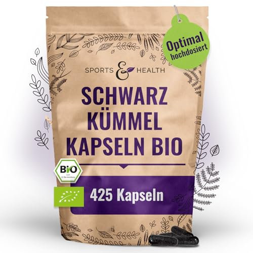 Bio Schwarzkümmel Kapseln Vegan – 425 Kapseln - Hochdosiert – Schwarzkuemmel Bio Kümmel Kapseln, 1000mg