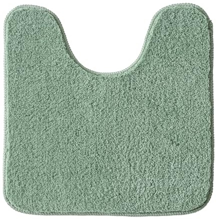 MIULEE Badematte WC Vorleger Badteppich 1 Stück U Förmige Grün 45x45 cm | Fußmatte Flur Deko Matte Badteppiche Dekoration Rutschfest Saugfähig für Wohnzimmer Badezimmer Toilett