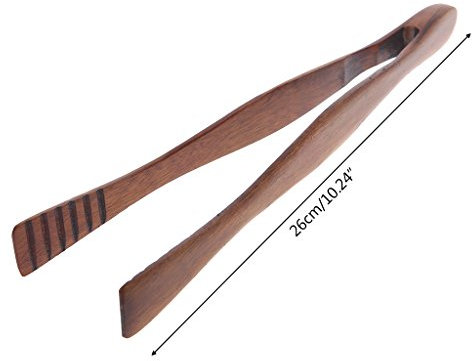 Pince en bois naturel pour toast, steak, pâtisserie, pain, outil de cuisine, pince de service, petite pince à salade pour la cuisine, le sucre, le barbecue, le thé