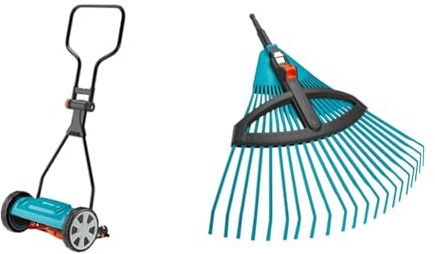 Gardena Classic Spindelmäher 330: Handrasenmäher mit 33cm Arbeitsbreite & combisystem-Kunststoff-Verstellbesen