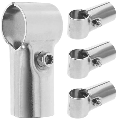 Housoutil Plattenklemmen Aus Edelstahl 4 Stück Rohrverbinder 25 mm T-Klemme Für Maschendrahtzaun Zaunklemme Für Zaunmontage Gewächshaus Handlauf Regal Rohrreparatur