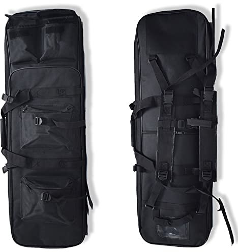 ANSNOW Taktische Waffentasche, Airsoft-Waffenkoffer, Tasche, Gewehrkoffer, Waffenrucksack, Weicher Gewehrkoffer, Airsoft-Pistolenkoffer Für Jagd, Schießstand, Zubehör/Schwarz/120 cm