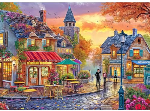 HUADADA Jigsaw Puzzles for Adults 1000 Piece Streets Scene 1000 Piece Jigsaw Puzzles for Adults Jigsaws Challenging Game