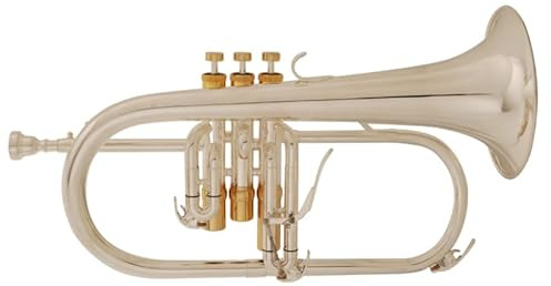 Soundman EFH-601RS Flügelhorn in B (Versilbert) - Komplett mit Koffer, Mundstück und Pflegezubehör