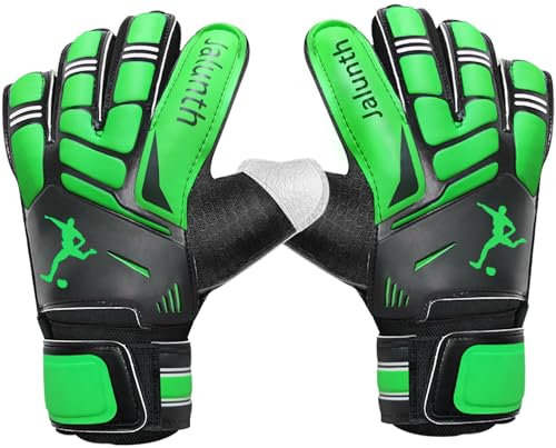 Jalunth Torwarthandschuhe Fingersave Kinder Erwachsene Herren Damen Torwart Fußball Fussball Handschuhe Fingerschutz Jungs Jungen Mädchen Männer FußballHandschuhe mit Rutschfes Latex