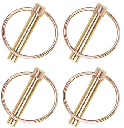 4 Pack Lynch Pin Heavy Duty 3/8x1-3/4 inch Trailer Gate Pin Locking Pin Lawn Tractor Hitch Pin Ring Handle Trailer Coupler Pin Durable Secure Fasteners for Trailers Trucks Agricultural Equipment (3/8)
