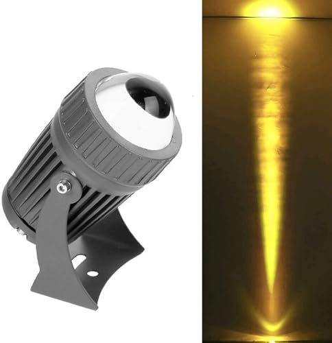 Luce A Fascio LED - Proiettori A Fascio Stretto Da 10 W, RGB Con Faretto Rotante Con Telecomando, Faretti Per Illuminazione Remota Impermeabili IP67, Luci Con Angolo Del Fascio Regolabile(Yellow,24v)