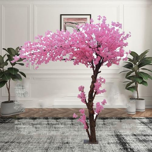 Cerisiers Roses Japonais - Cerisiers Artificiels - Simulation De Pêcher - Plantes De Jardin - Cerisier Pleureur - Superbe Arche De Fleurs pour Mariage, Arbre À Souhaits(1.8x1.5m/5.9x4.9ft)