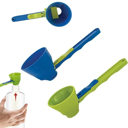 2 cucharas para polvo, cuchara de proteínas, embudo de mango deslizante con escala, embudo de medición 2 en 1 para proteínas en polvo y bebidas deportivas