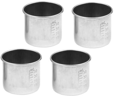 NOLITOY 4pezzi Bicchieri Graduati in Acciaio Inossidabile Misurini Portatili Per Medicinali Bicchieri Per Pillole Per Uso Quotidiano Accessori Per Medicinali