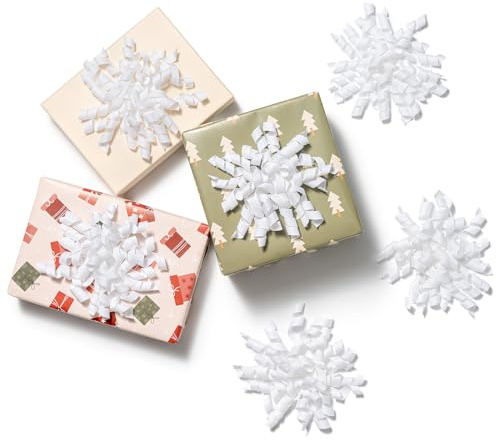MORSUNBELA Geschenkschleifen Selbstklebend Schleifen Deko Weiß | 6 Selbstklebende Geschenkschleifen, Deko für Hochzeit,Geschenke, Weihnachten,Verpackungen und Urlaubsdekoration