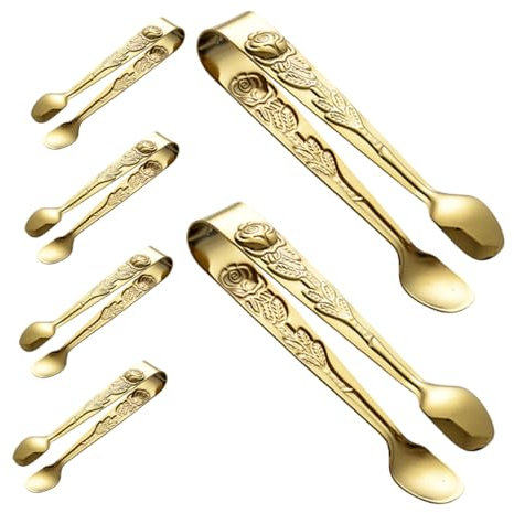 OFFSCH Pinze Per Cucina in Acciaio Inox Mini Pinze Per Cubetti Di Ghiaccio Piccole Servizio Per Dessert Utensili Da Cucina Pratici