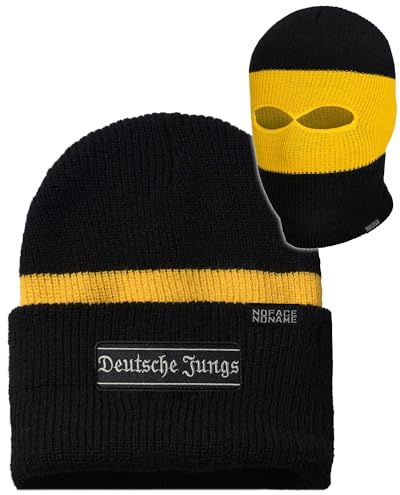 No Face No Name Deutsche Jungs Sturmhaube Mütze mit Anhänger in schwarz weiß rot blau gelb grün