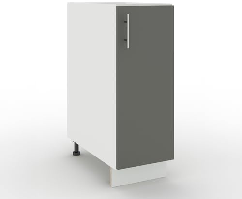 JD Greta Adjustable Kitchen Base Unit - 300mm - Base Cabinet with Door (No Worktop) - Grey Matt