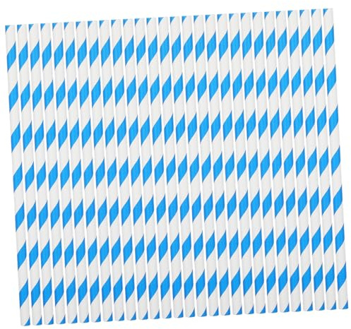 Holibanna 50pcs Commercial Grade Blue White Striped Paper Cotton Candy Sticks for Automatic Machines for Weddings Parties and Events Candy Holder Supplies