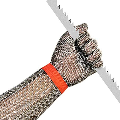 Guantes Anticortes, Guantes Resistentes a Cortes de Acero 304L, de Seguridad, para Pesca y carnicería, Corte de Carne, Ambos Lados.