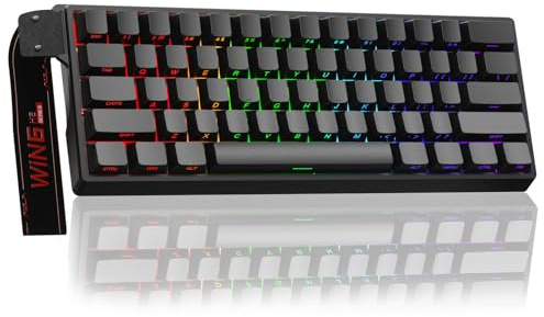 AULA WIN60 HE Mechanische Gaming Tastatur mit Kabel,Hall Effect Magnetic Switches,Rapid Trigger,Einstellbare Betätigung,8000HZ,Side-Print,60% RGB Tastatur für PC/Mac (Schwarz)