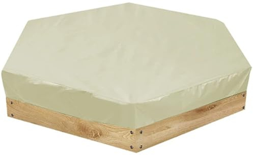Sandlådeskydd sexkantigt sandlådeskydd, vattentätt, dammtätt, 190T polyester-TAFT, för utomhusbruk, skydd för sandlåda, trädgårdsmöbler (beige, 230 x 200 x 20 cm)