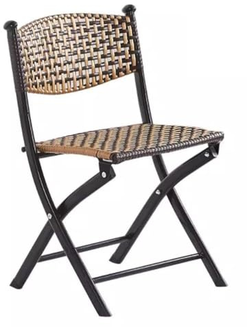 MACAGGTNTU Sedie Pieghevoli In Rattan, 35 40 45cm Sedia Da Giardino, Impilabile Sgabello Da Terrazza, Sedia Da Pranzo Per Esterni Con Schienale In Rattan(40cm/15.7in)